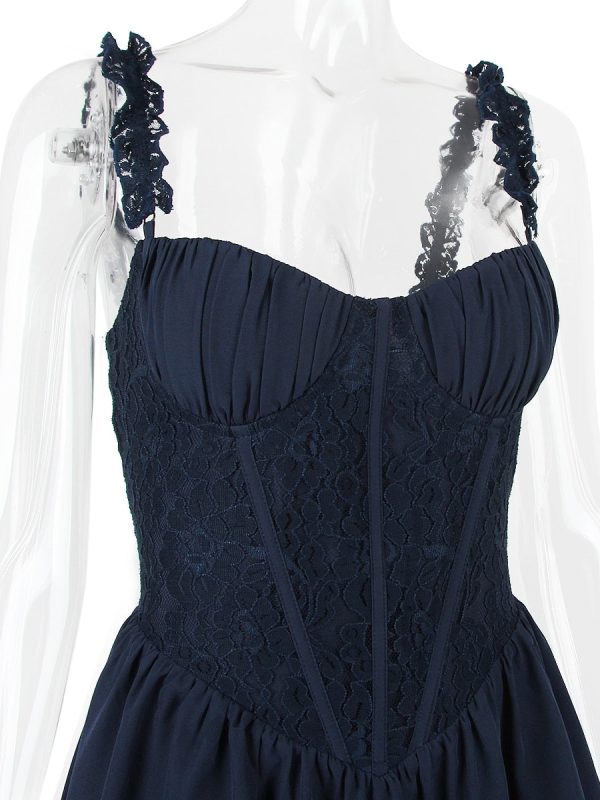 Blue Frill Layered Mini Dress Blue Frill Layered Mini Dress