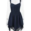 Blue Frill Layered Mini Dress Blue Frill Layered Mini Dress