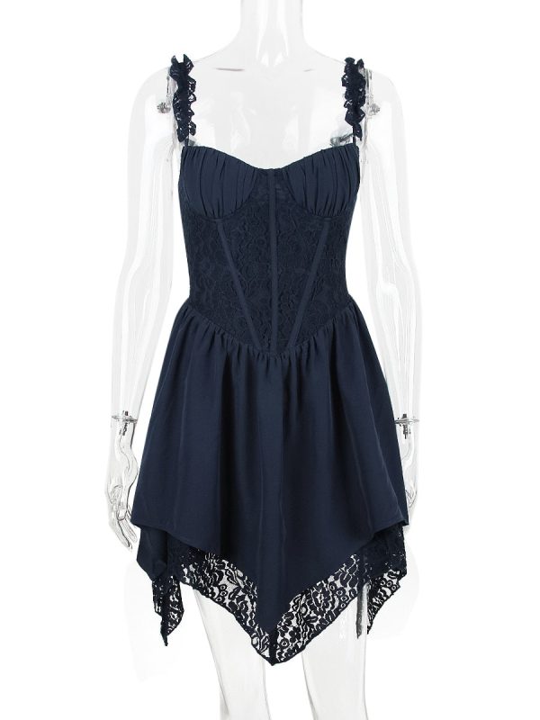 Blue Frill Layered Mini Dress Blue Frill Layered Mini Dress