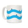 Blue Shark Fins Waves Pattern Coffee Mug Blue Shark Fins Waves Pattern Coffee Mug