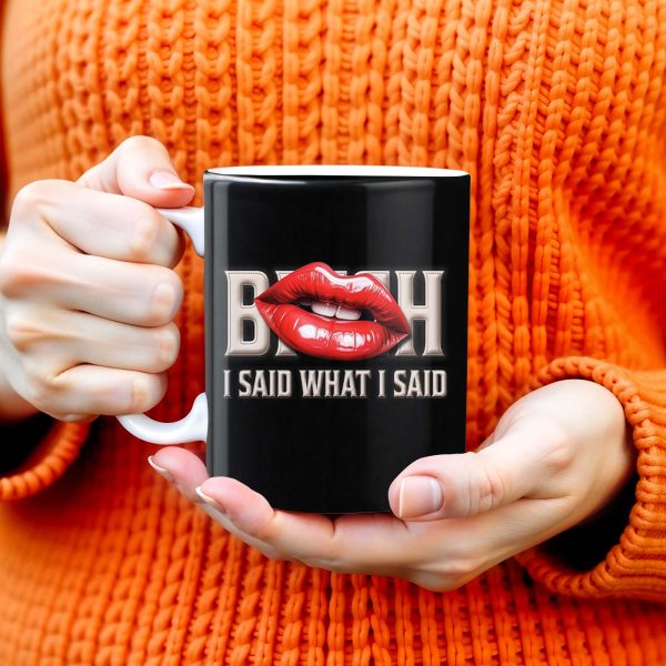 Bold Red Lips With Assertive Quote Mug - Personalized Custom Coffee Mug - DTG004_MG
