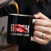 Bold Red Lips With Assertive Quote Mug - Personalized Custom Coffee Mug - DTG004_MG