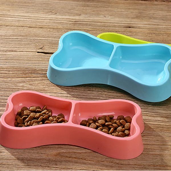 Bone-Shaped Double Dog Feeder Bowl Bone-Shaped Double Dog Feeder Bowl