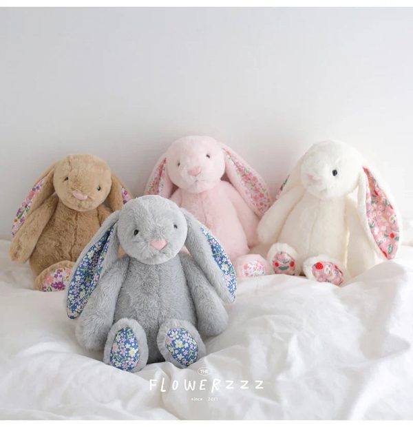 Bonnie Rabbit Plush Toy Soft Bunny with Floral Ears for Kids and Home Decor Bonnie Rabbit Plush Toy Soft Bunny with Floral Ears for Kids and Home Decor