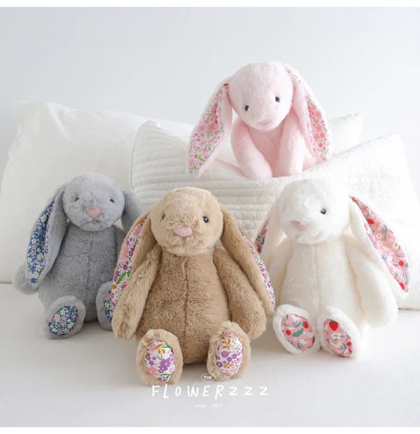 Bonnie Rabbit Plush Toy Soft Bunny with Floral Ears for Kids and Home Decor Bonnie Rabbit Plush Toy Soft Bunny with Floral Ears for Kids and Home Decor