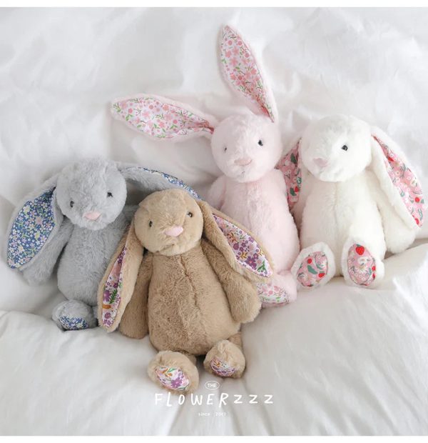 Bonnie Rabbit Plush Toy Soft Bunny with Floral Ears for Kids and Home Decor Bonnie Rabbit Plush Toy Soft Bunny with Floral Ears for Kids and Home Decor