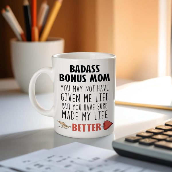 Bonus Mom Coffee Mug Gift for Stepmom from Stepdaughter Stepson Birthday Mother's Day Christmas Gift Idea Bonus Mom Coffee Mug Gift for Stepmom from Stepdaughter Stepson Birthday Mother's Day Christmas Gift Idea