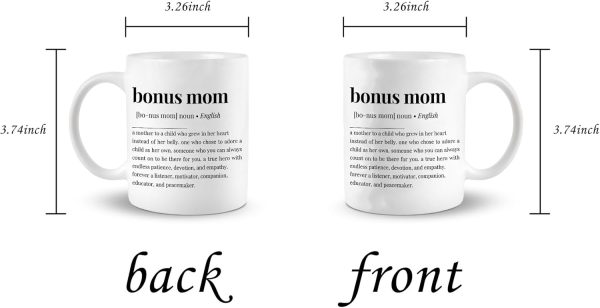 Bonus Mom Definition Coffee Mug Funny Stepmom Gift from Stepdaughter Stepson Birthday Mother's Day Christmas Gift