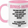 Bonus Mom Funny Coffee Mug, Gift for Stepmom from Stepdaughter Stepson Birthday Mother's Day Christmas Gift Bonus Mom Funny Coffee Mug, Gift for Stepmom from Stepdaughter Stepson Birthday Mother's Day Christmas Gift