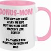 Bonus Mom Funny Coffee Mug, Gift for Stepmom from Stepdaughter Stepson Birthday Mother's Day Christmas Gift Bonus Mom Funny Coffee Mug, Gift for Stepmom from Stepdaughter Stepson Birthday Mother's Day Christmas Gift