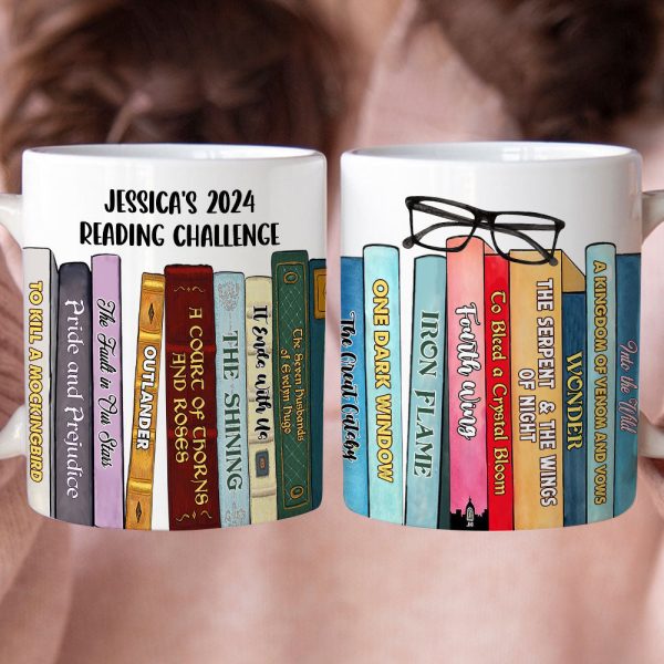 Book Lover Reading Challenge, Personalized Coffee Mug, Gift For Bookworms, 221223