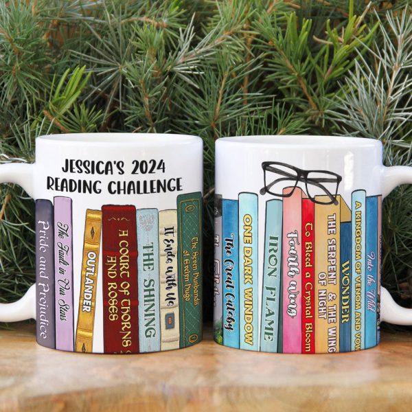 Book Lover Reading Challenge, Personalized Coffee Mug, Gift For Bookworms, 221223