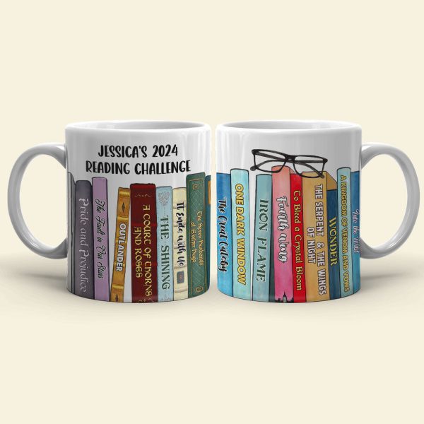 Book Lover Reading Challenge, Personalized Coffee Mug, Gift For Bookworms Book Lover Reading Challenge, Personalized Coffee Mug, Gift For Bookworms