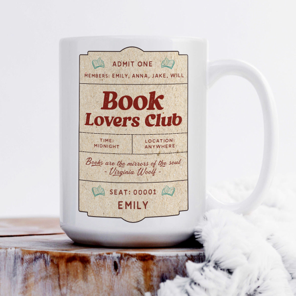 Book Lovers Club - Personalized Ceramic Mug - Gift For Book Lovers HH01 Book Lovers Club - Personalized Ceramic Mug - Gift For Book Lovers HH01