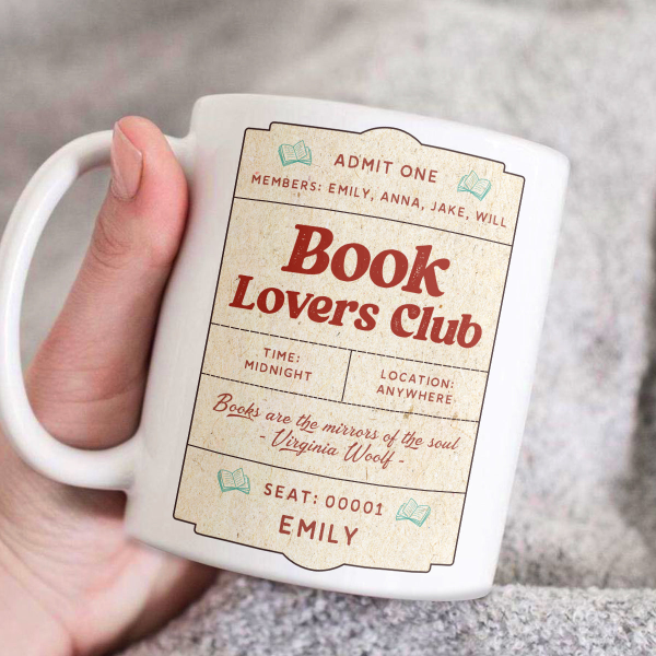 Book Lovers Club - Personalized Ceramic Mug - Gift For Book Lovers HH01 Book Lovers Club - Personalized Ceramic Mug - Gift For Book Lovers HH01