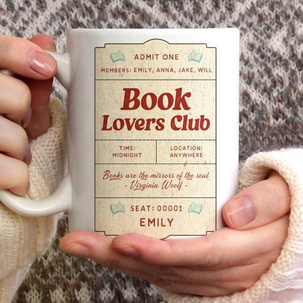 Book Lovers Club - Personalized Ceramic Mug - Gift For Book Lovers HH01 Book Lovers Club - Personalized Ceramic Mug - Gift For Book Lovers HH01