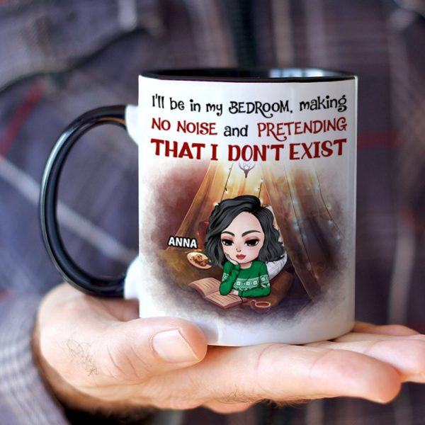 Book Reading Girl Making No Noise And Pretending That I Don't Exist White Mug Book Reading Girl Making No Noise And Pretending That I Don't Exist White Mug