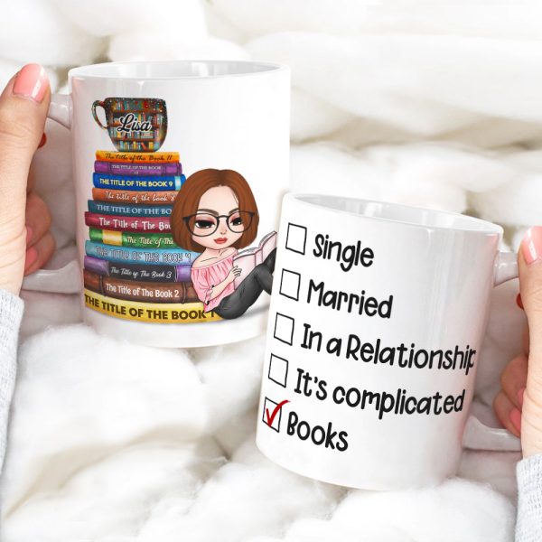 Book Single Married In A Relationship Love Books Personalized Mug 2HUHI120122 Book Single Married In A Relationship Love Books Personalized Mug 2HUHI120122