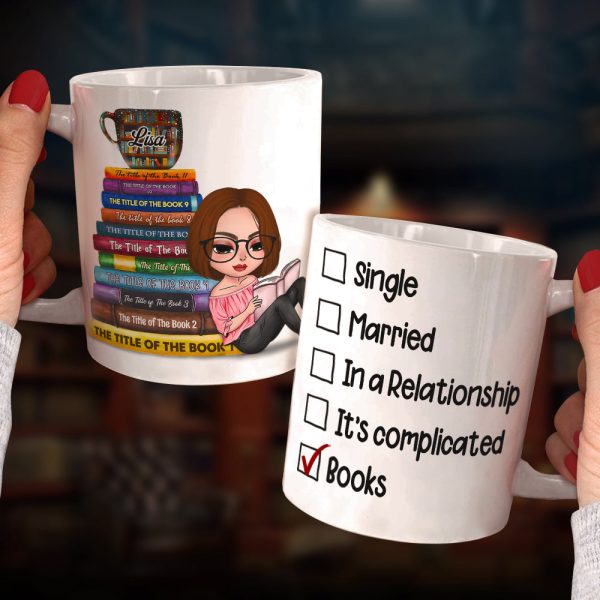 Book Single Married In A Relationship Love Books Personalized Mug 2HUHI120122 Book Single Married In A Relationship Love Books Personalized Mug 2HUHI120122