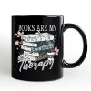Books Are My Therapy Floral Vintage Personalized Mug, Reading Aesthetic Gift for Bookworms with Custom Name Books Are My Therapy Floral Vintage Personalized Mug, Reading Aesthetic Gift for Bookworms with Custom Name