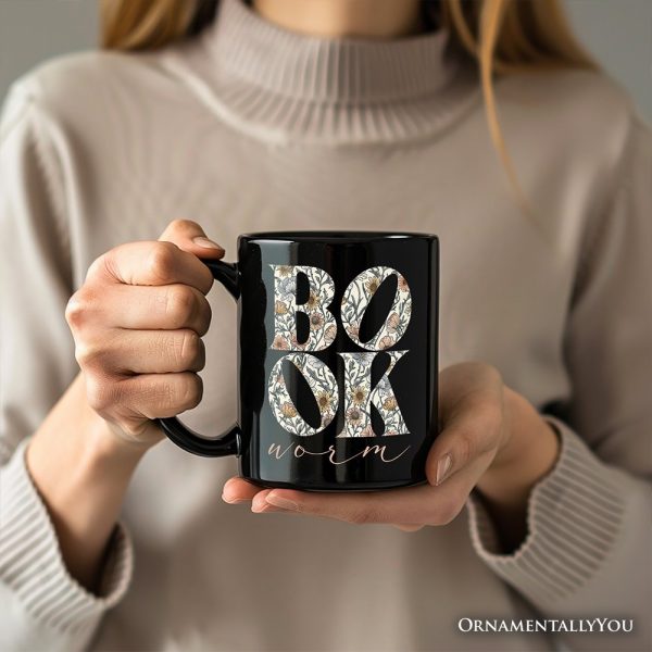 Bookworm Floral Personalized Mug, Boho Wildflower Book Lover Gift with Custom Name Bookworm Floral Personalized Mug, Boho Wildflower Book Lover Gift with Custom Name