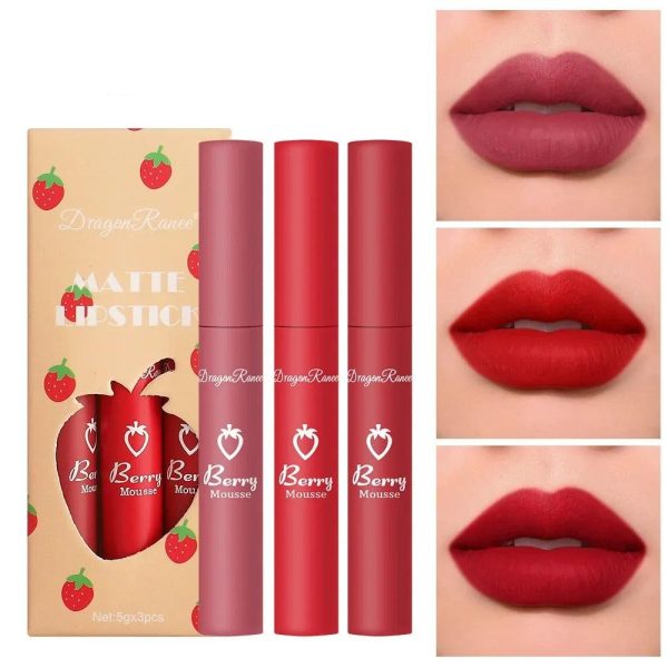 Border 3 Strawberry Velvet Mist Matte Lip Glaze Lipstick Set Soft, Matte Finish, Vibrant Color Border 3 Strawberry Velvet Mist Matte Lip Glaze Lipstick Set Soft, Matte Finish, Vibrant Color