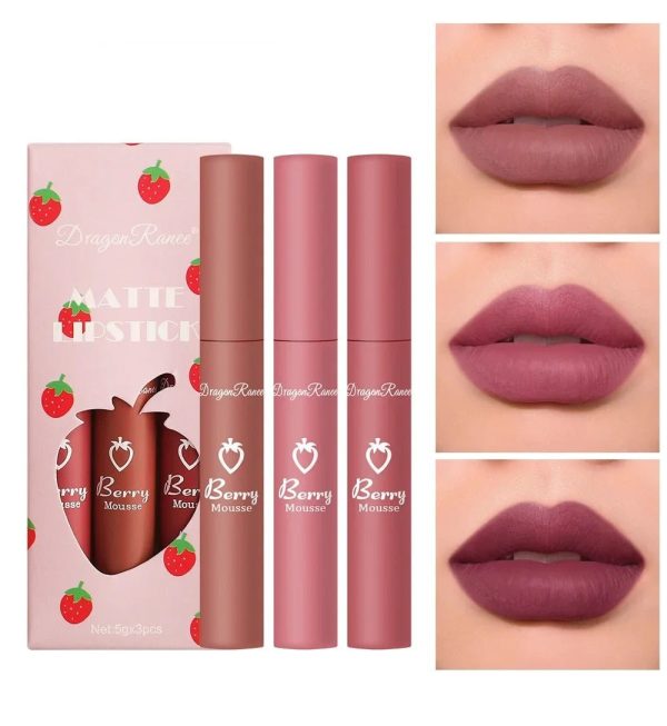 Border 3 Strawberry Velvet Mist Matte Lip Glaze Lipstick Set Soft, Matte Finish, Vibrant Color Border 3 Strawberry Velvet Mist Matte Lip Glaze Lipstick Set Soft, Matte Finish, Vibrant Color