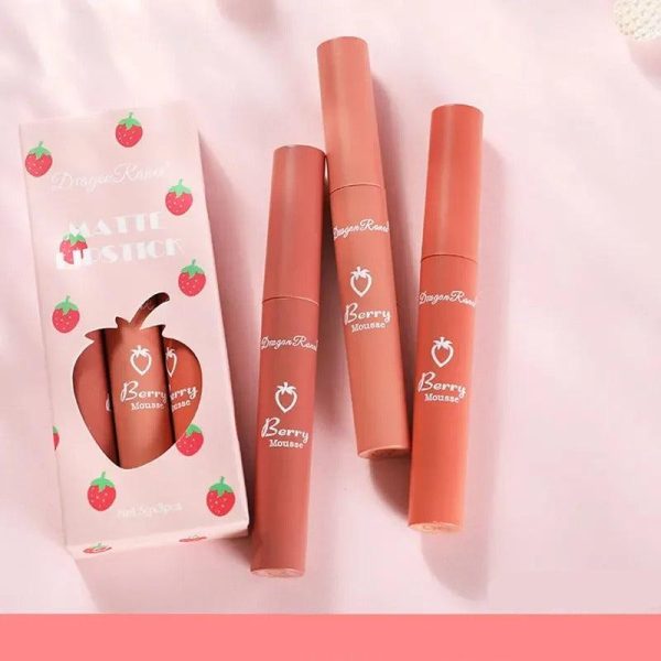 Border 3 Strawberry Velvet Mist Matte Lip Glaze Lipstick Set Soft, Matte Finish, Vibrant Color Border 3 Strawberry Velvet Mist Matte Lip Glaze Lipstick Set Soft, Matte Finish, Vibrant Color