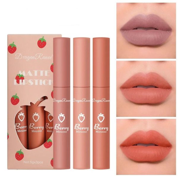 Border 3 Strawberry Velvet Mist Matte Lip Glaze Lipstick Set Soft, Matte Finish, Vibrant Color Border 3 Strawberry Velvet Mist Matte Lip Glaze Lipstick Set Soft, Matte Finish, Vibrant Color