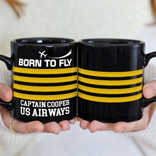 Born To Fly Personalized Pilot Mug, Gift For Pilot Born To Fly Personalized Pilot Mug, Gift For Pilot
