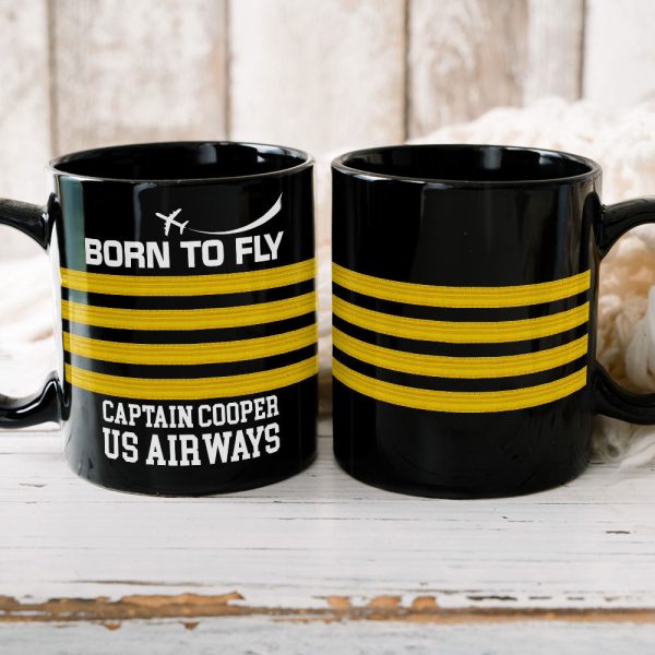 Born To Fly Personalized Pilot Mug, Gift For Pilot Born To Fly Personalized Pilot Mug, Gift For Pilot