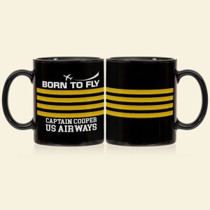 Born To Fly Personalized Pilot Mug, Gift For Pilot