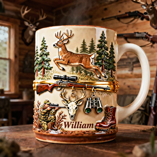 Born To Hunt - Personalized White Edge-to-Edge Mug - Gift For Hunting Lovers NL122 Born To Hunt - Personalized White Edge-to-Edge Mug - Gift For Hunting Lovers NL122