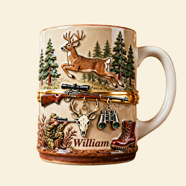 Born To Hunt - Personalized White Edge-to-Edge Mug - Gift For Hunting Lovers NL122 Born To Hunt - Personalized White Edge-to-Edge Mug - Gift For Hunting Lovers NL122
