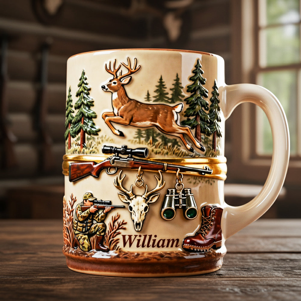 Born To Hunt - Personalized White Edge-to-Edge Mug - Gift For Hunting Lovers NL122 Born To Hunt - Personalized White Edge-to-Edge Mug - Gift For Hunting Lovers NL122