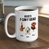 Boss FCAWF Squad White Ceramic Mug Funny Rooster Design Unique Gift for Boss