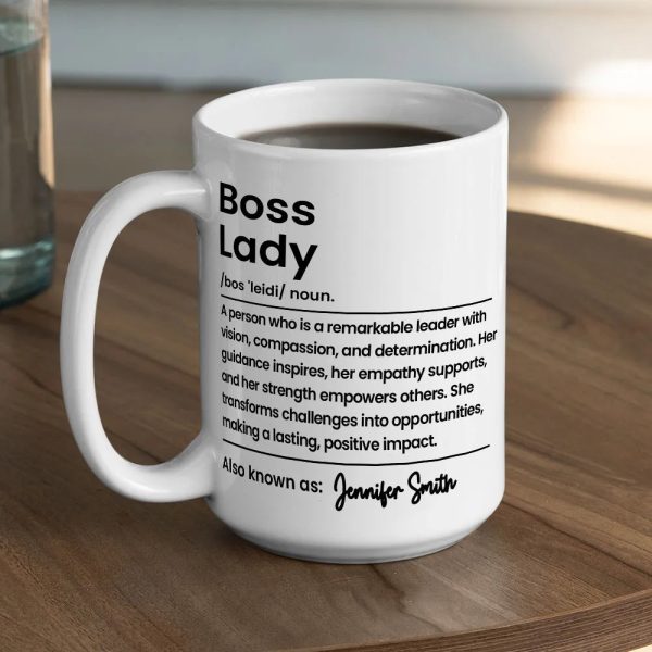 Boss Lady: A Woman of Strength and Vision Personalized Mug, Poster, Keychain, Pillow, Plaque & Sign, Inspirational Gift for Her