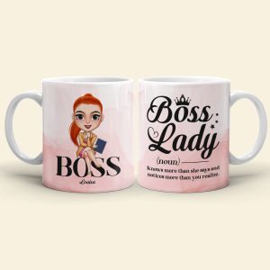 Boss Lady Knows More Than She Says Personalized Boss Lady Mug