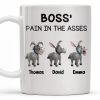 Boss' Pain In The Asses Featuring Playful Donkeys - Personalized Custom Coffee Mug - COL107_MG