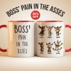 Boss Pain in the Asses, Funny Donkey Office Decoration - Personalized Mug - Custom Employee Gift Exchange, White Elephant Gift Boss Pain in the Asses, Funny Donkey Office Decoration - Personalized Mug - Custom Employee Gift Exchange, White Elephant Gift