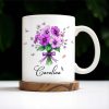 Bouquet Of Purple Flowers With Butterflies - Personalized Custom Coffee Mug - DTG026_MG