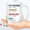 Boyfriend, Fiance, Husband, Dad Mug, Pregnancy Announcement, Pregnancy Reveal First Time Dad Gift, Husband to Daddy, Custom New Daddy Gift C296
