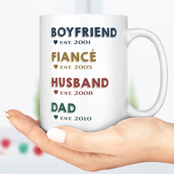 Boyfriend, Fiance, Husband, Dad Mug, Pregnancy Announcement, Pregnancy Reveal First Time Dad Gift, Husband to Daddy, Custom New Daddy Gift C296