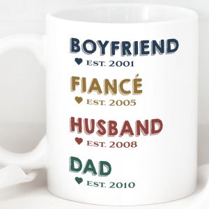 Boyfriend, Fiance, Husband, Dad Mug, Pregnancy Announcement, Pregnancy Reveal First Time Dad Gift, Husband to Daddy, Custom New Daddy Gift C296