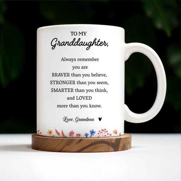 Braver, Stronger, Smarter, Loved Inspirational Quote With Bows And Hearts - Personalized Custom Coffee Mug - GDT180_MG