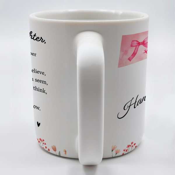 Braver, Stronger, Smarter, Loved Inspirational Quote With Bows And Hearts - Personalized Custom Coffee Mug - GDT180_MG