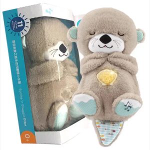 Breathing Otter Plush Toy: Soothe Baby with Lights & Sounds