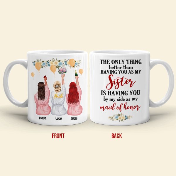 Bridesmaid The Only Thing Better Than Having You As My Sister - Personalized White Mug Bridesmaid The Only Thing Better Than Having You As My Sister - Personalized White Mug