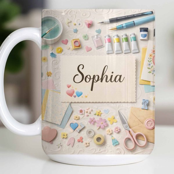 Bring Creativity Into Every Sip With Paint Tubes And Scissors Design - Personalized Custom Coffee Mug - HOB037_MG Bring Creativity Into Every Sip With Paint Tubes And Scissors Design - Personalized Custom Coffee Mug - HOB037_MG