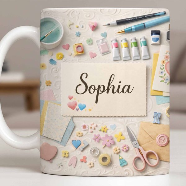 Bring Creativity Into Every Sip With Paint Tubes And Scissors Design - Personalized Custom Coffee Mug - HOB037_MG Bring Creativity Into Every Sip With Paint Tubes And Scissors Design - Personalized Custom Coffee Mug - HOB037_MG